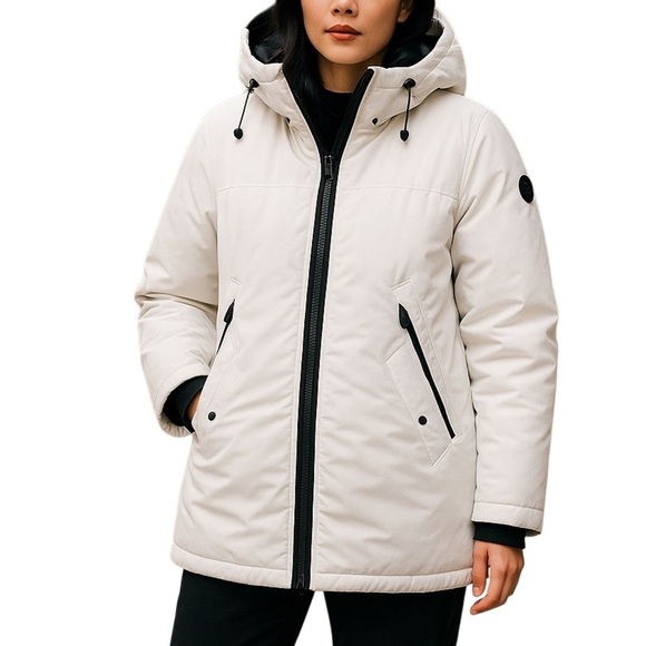 NWT * NOIZE Insulated Hooded Parka Jacket in Winter White - Picture 1 of 15
